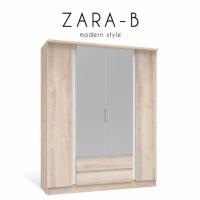 ราคา ZARA-B (ซาร่า -บี) ตู้เสื้อผ้า 4 บานเปิด มีกระจกกลาง ขนาด 160 CM. (X-WR-1608-B)