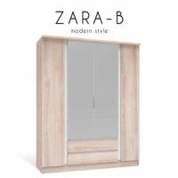 ราคา ZARA-B (ซาร่า -บี) ตู้เสื้อผ้า 4 บานเปิด มีกระจกกลาง ขนาด 160 CM. (ASX-WR-1608B)