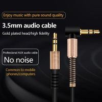 ราคา UNI 3 5mm Jack Audio Cable Car Spring AUX Cable Gold Plated Jack Male to Male Cables (18327615560)