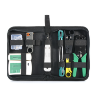 ราคา ชุดคีมเข้าหัวสาย LAN ชุดเข้าหัวเเลน RJ 45 RJ11 ชุดเครื่องมือช่าง Network เครื่องมือ fiber optic ได้ครบชุดตามรูป (18303484266)