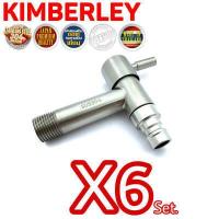 ราคา KIMBERLEY ก๊อกสนาม ก๊อกต่อสายยาง ก๊อกสนามสเตนเลสแท้ SUS 304 4หุน 1 2 NO G333 SS 6 ชุด (1993430468)