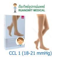 ราคา ถุงน่องเส้นเลือดขอด Duomed ต้นขา-เปิดปลายเท้า-สีเนื้อ Class1 (18-21 mmHg) (ไม่มีเม็ดซิลิโคน) (V16000) (43688)