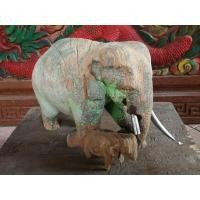 ราคา ช้างไม้สัก คู่แม่ลูก งานแกะเก่า ฝีมือดี (มือสอง) (360941027)