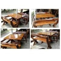 ราคา โต๊ะสนามไม้เนื้อแข็ง ยาว 1.2 เมตร+เก้าอี้ยาว 2 ตัว (มือหนึ่ง) (359946126)