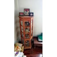 ราคา ตู้โชว์หกเหลี่ยมไม้สักแท้​ ของเก่า (มือสอง) (360812220)