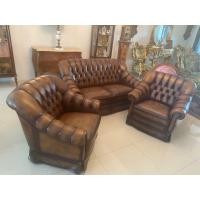 ราคา โซฟาหนังแท้เชสเตอร์ฟิลด์ อังกฤษ (มือสอง) (360929402)