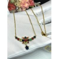 ราคา สร้อยคอพลอยแท้ ทองแท้9k มีใบเช็ค (มือสอง) (360931227)