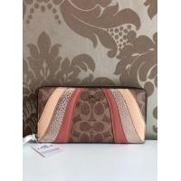 Coach 69674 Accordion Zip Wallet In Signature Canvas with Wave Patchwork กระเป๋าสตางค์