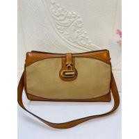 ราคา Gucci vintage Leather Bag คล้องไหล่ ถอดสายเป็นคลัทได้ สวยหน้าG (มือสอง) (360891593)