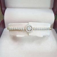 ราคา สร้อยข้อมือเพชร ทองแท้ 9k (มือหนึ่ง) (360909328)