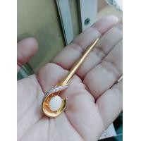 ราคา เข็มกลัดโอปอ เงินแท้ เคลือบทองแท้ งานนอก สวย (มือสอง) (360908714)