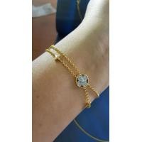 ราคา สร้อยข้อมือเพชร ทองแท้ 9k (มือหนึ่ง) (360898819)