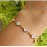 ราคา สร้อยข้อมือเพชร ทองแท้ 9k (มือหนึ่ง) (360915878)