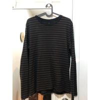 ราคา เสื้อยืดแขนยาว Muji ลายทาง น้ำตาล-ดำ (มือสอง) (360910848)