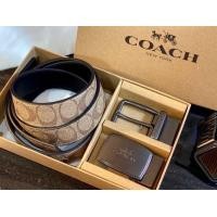 ราคา Coach belt เข็มขัดผู้ชาย มีหัวเข็มขัด 2 หัว สายสลับใช้ได้ 2 ด้าน คุ้มสุด ๆ ค่ะ อุปกรณ์ครบ ส่งฟรี EMS (มือหนึ่ง) (360898463)