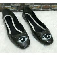 ราคา Kenzo Black Leather Eye Ballet Flats (มือสอง) (360866352)