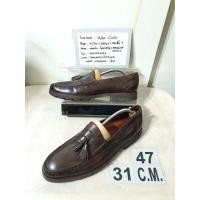 ราคา รองเท้าหนังแท้ Robert Zue Sz.13us47eu31cm สีน้ำตาลช็อคโกแลต พื้นยางธรรมชาติ Insoleนุ่มเดินสบายเท้า พื้นเต็ม สภาพสวยสะอาด ราคา900 (มือสอง) (360911137)