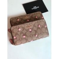 ราคา กระเป๋าสตางค์ Coach C3288 Accordion Zip Wallet In Signature Canvas With Heart Floral Print (มือหนึ่ง) (360914320)