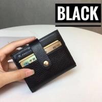 ราคา กระเป๋าสตางค์ใบสั้น หนังวัวแท้ สีดำ (มือสอง) (360904461)