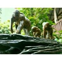 ราคา ช้างไม้สักแกะสลักเก่าบนขอนไม้ (มือสอง) (360920128)