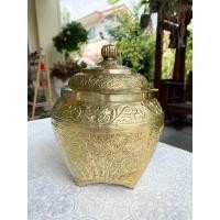 ราคา กระบุงทองเหลืองตีมือโบราณ (มือหนึ่ง) (360919799)