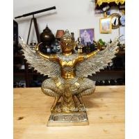 ราคา องค์พญาครุฑเนื้อทองเหลืองปัดเงินปัดทองขนาด 14.5 นิ้ว (มือสอง) (360859755)
