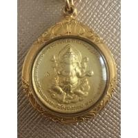 ราคา เหรียญพระพิฆเณศ และเศียรพ่อแก่ ใส่กรอบทอง (มือสอง) (360349598)