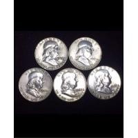 ราคา เหรียญเงิน USA Half Dollar Franklin 1962 (มือสอง) (346803831)