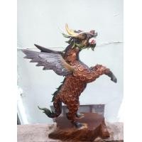 ราคา งานปั้นฝุ่นไม้รูปม้านิลมังกรทำสี ขนาด 12 นิ้ว (มือหนึ่ง) (360852098)