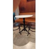 ราคา โต๊ะอาหาร​ ขา​เหล็ก​ ท้อปหินกลม 60x60 (มือสอง) (360831601)