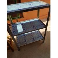 ราคา โต๊ะอลูมิเนียมวาง3ชั้นของสภาพดี ราคาถูก (มือสอง) (360842280)