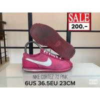 ราคา 6US 36.5EU 23CM รองเท้าวิ่งผ้าใบลำลองไนกี้คอเตสมือสองสภาพดี NO.012 NIKE CORTEZ 72 PINK (มือสอง) (360838705)