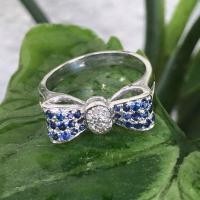 ราคา .แหวนเงินแท้ 925 ชุบทองขาว ไพรินแท้ 30 เม็ด 41 ตังค์ ฝังเพชรแท้เหลี่ยมกุหลาบ (มือหนึ่ง) (360840520)