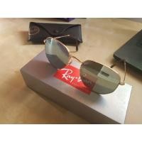 ราคา แว่น RayBan Hexagonal Flat Lenses RB3548N 001 ทรง 6 เหลี่ยม กรอบทอง เลนส์ปรอทเงิน สะท้อนเหมือนกระจก (มือสอง) (360364247)