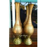 ราคา แจกันตอกลายคู่เนื้อทองเหลืองขนาด 18 นิ้ว (มือสอง) (360828393)