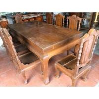 ราคา ชุดโต๊ะทานข้าวไม้สักเก่า (มือสอง) (360825807)