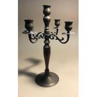 ราคา เชิงเทียนทองเหลืองเก่า ก้านเทียนสี่กิ่ง ห้าช่อ ลวดลายอ่อนช้อย งดงาม สูงฐานถึงยอด 35 เซนติเมตร (มือสอง) (360822697)