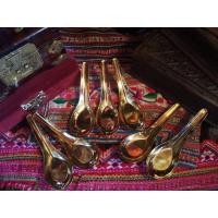 ราคา ช้อนสั้นทองเหลือง งานใหม่ไม่ผ่านใช้ ขายเหมา7คัน ยาว13cm. (มือหนึ่ง) (360745904)