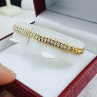ราคา สร้อยทอง งานสร้อยข้อมือหัวใจรอบวงฝังเพชรเกรดงาม ตัวเรือนทอง 9k (มือหนึ่ง) (360812366)