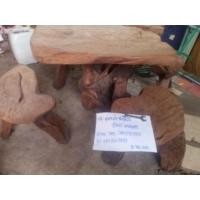 ราคา ชุดโต๊ะรากไม้แผ่นเดียว (มือสอง) (360814651)