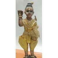 ราคา 0542-กุมารทองยืนกวัก ถือถุงทองเนื้อเรซิ่นเก่า ขนาดฐาน 3.5 นิ้ว สูงรวมประมาณ 11.5 นิ้ว (มือสอง) (351104696)