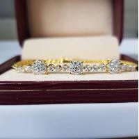 ราคา สร้อยทอง สร้อยข้อมือเพชร ทอง 9k (มือหนึ่ง) (360796441)
