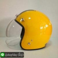 ราคา AVEX หมวกกันน็อควินเทจคลาสสิค ราคาถูก รุ่นLB THUNDER สีเหลืองเงาสายฟ้าดำ คิ้วดำ ผ้าดำ พร้อมชิว BUBBLE สีใส (มือหนึ่ง) (357274884)