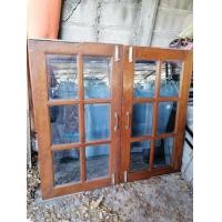 ราคา หน้าต่างไม้สักลูกฟักกระจกฟ้าใสเจียรปรี (มือสอง) (360779871)