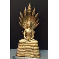 ราคา พระนาคปรกหน้าตัก 9 นิ้วสูง23นิ้ว เนื้องทองเหลือง (มือหนึ่ง) (360766461)