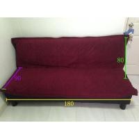 ราคา โซฟาเบด สีเลือดหมูกำมะหยี่ ถอดซักได้ (มือสอง) (360766736)