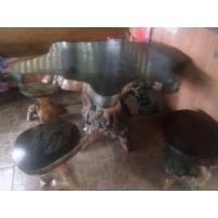 ราคา ชุดโต๊ะไม้มะค่า (มือสอง) (360767164)