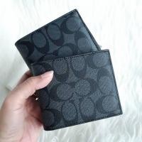 ราคา Coach กระเป๋าสตางค์ผู้ชาย มาพร้อมกระเป๋าใส่บัตร อุปกรณ์ครบ ส่งฟรี EMS (มือหนึ่ง) (360766894)