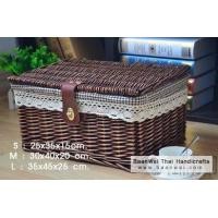 ราคา กล่องหวาย กล่องปิคนิค หีบหวาย ตะกร้าหวายบุผ้า บ้านหวาย (มือหนึ่ง) (360754386)