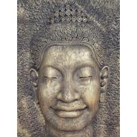 ราคา 1221-แผ่นหินหน้าพระพักร์เจ้าชัยวรมันที่ 7 เนื้อหินทราย ใหญ่โตอลังการ 17x22 นิ้ว (มือสอง) (346122147)